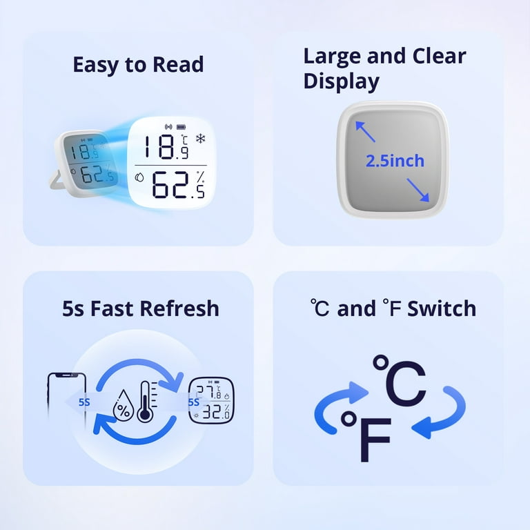 Zigbee Temperature Humidity Sensor Yours Wireless Smart Control Sensor w/  Displa