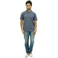 thumbnail image 6 of Atasi Casual Half Sleeves Men's Cotton Mandarin Collar Shirt Tunic-XXX-Large, 6 of 7