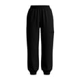 thumbnail image 5 of ZHYou No Boundarie Sweatpants for Women Casual Cuffed Leg Stretchy High Waisted Loose Cute Pants with Side Zip Pocket,Black,Size M, 5 of 7