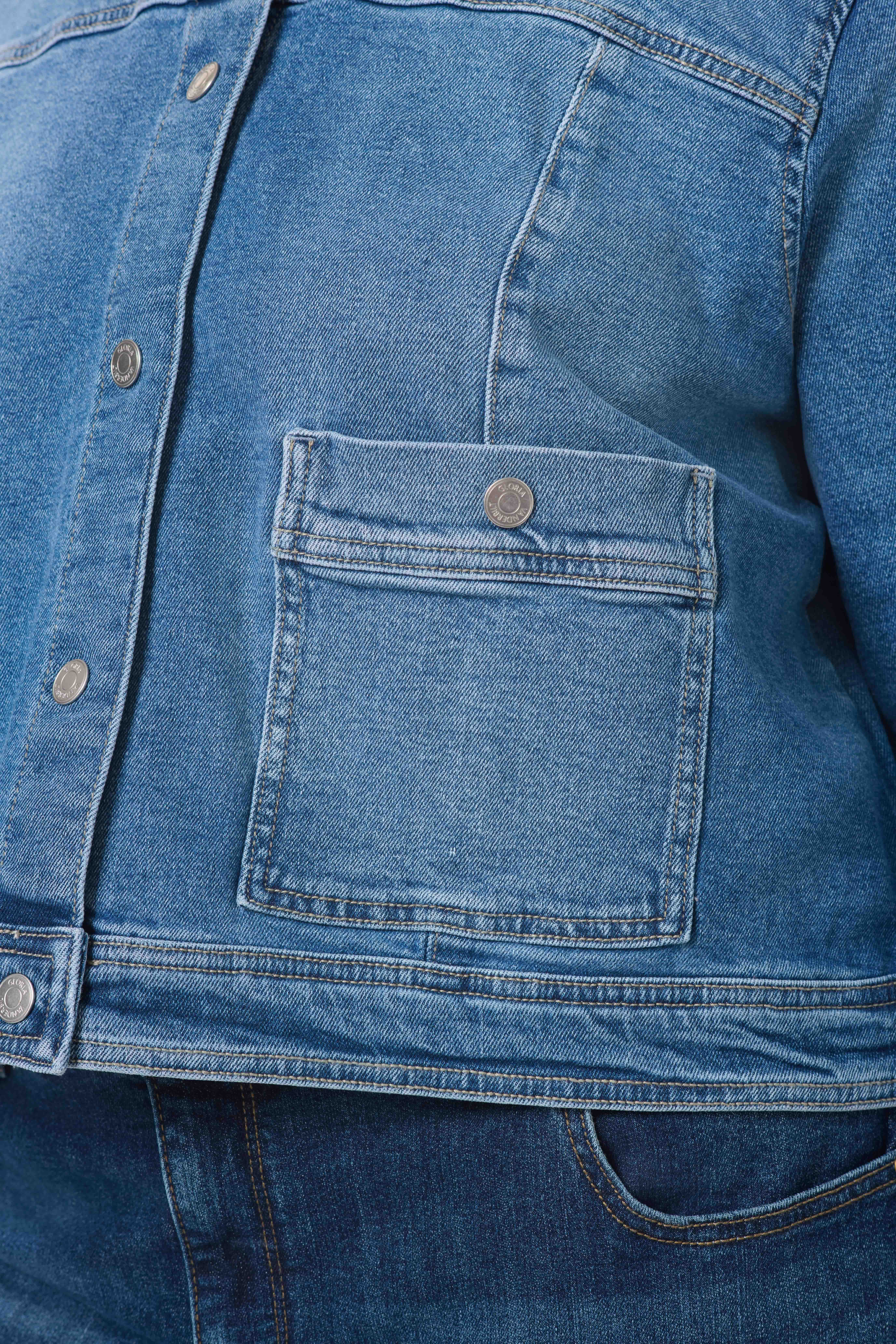 Gloria Vanderbilt Swan Series Women's Plus Collarless Denim Jacket, Sizes 0X-4X