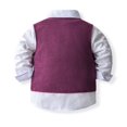 thumbnail image 5 of WOYY Boys Formal Suit Long Sleeve Shirt Waistcoat Pants Bowtie Wedding Party Outfits Children's Clothes Sets, Sizes 4-5, 5 of 8