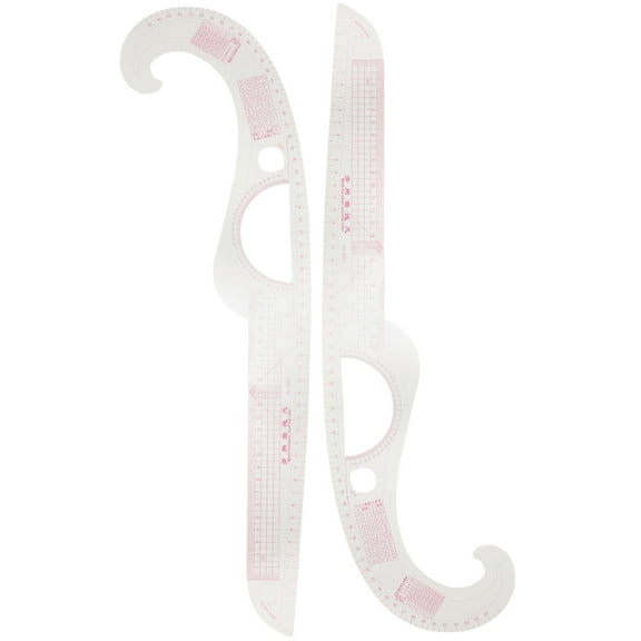 ONAPARTER 2 Pcs Sewing Tool Ruler Quilting Rulers Clothing Sample Cutting Plastic French Curve for Pattern Making （As Shown）