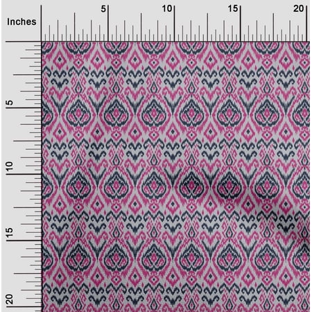 oneOone Cotton Silk Fabric Diamond & Swirl Ikat Print Fabric BTY 42 Inch Wide