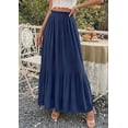 thumbnail image 3 of PRETTYGARDEN Long Skirts for Women Summer Vacation Outfits Spring Chiffon Elastic Waist Flowy A-Line Pleated Midi Skirt, 3 of 10