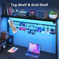 thumbnail image 3 of Enhomee  L Shaped Desk Gaming Desk with LED Light & Power Outlet 55.1 Inch Reversible L Shaped Computer Desk with Storage  Shelf, Corner Desk for Home Office Desk, Black, 3 of 9