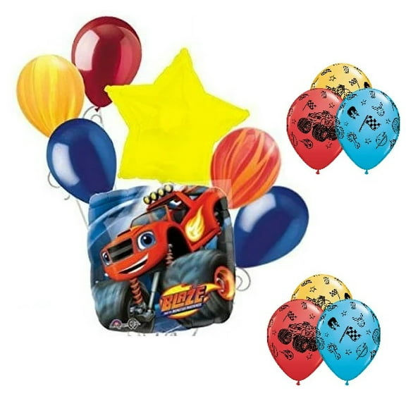 Blaze & the Monster Machines 13 piece Balloons Bouquet Party Decoration Birthday Party Truck