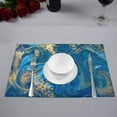 thumbnail image 2 of MKHERT Abstract Blue and Gold Liquid Marble Stone Placemats Table Mats for Dining Room Kitchen Table Decoration 12x18 inch,Set of 4, 2 of 4