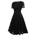 thumbnail image 6 of Viikei Plus Size Short Sleeve Dress for Women Lace Party Cocktail Prom Ballgown Vintage Dress, 6 of 9