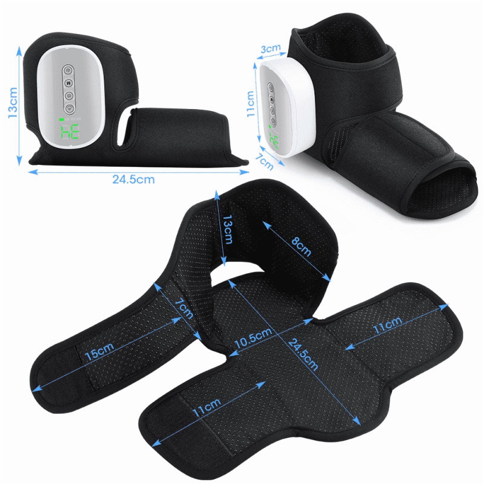 Air Compression Foot Massager with Heat, 3 Modes & 4 Intensity Levels, 4 Adjustable Warmth (104°F-131°F) for Feet & Ankles, 15-Min Timer, Portable with 3000mAh Battery