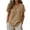 Coffee, variant on Women's Boho Linen Blouse Top Henley Neck Short Sleeve Baggy Tunic Casual Daily Outdoor Weekend Shopping Soft Shirt
