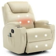 thumbnail image 1 of Korser Swivel Rocker Recliner Chair with Massage Faux Leather for Living Room,Beige, 1 of 7