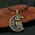 thumbnail image 5 of Owl necklace moon owl pendant necklace lucky owl gift for female male owl lovers, 5 of 6