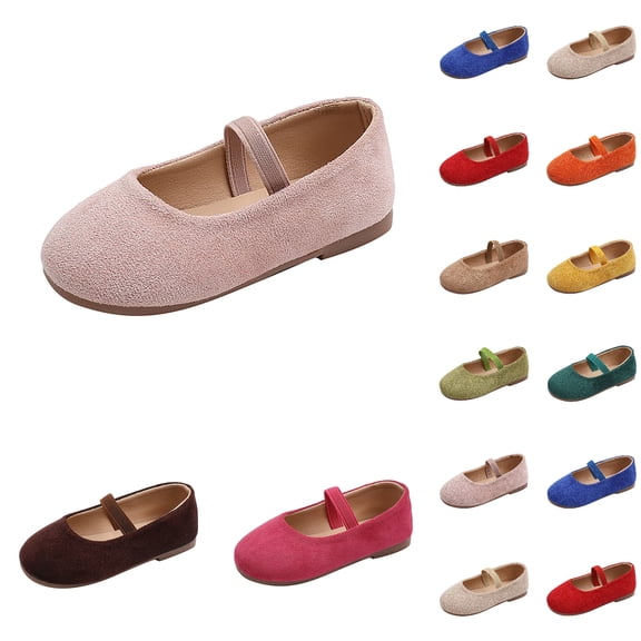LYHaoo Girls Summer Casual Dress Shoes Lightweight Round Toe Ballet Flats for Girls School Wedding Party Shoes,Beige,Sizes 6.5(5.31") Toddler