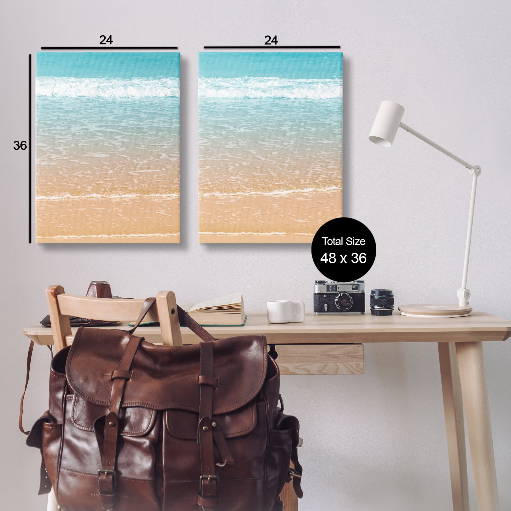 Stupell Industries Vivid Calming Beach Views Nautical & Beach Photography Wrapped Canvas Art Print Wall Art, 24 x 36, Set of 2