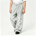 thumbnail image 2 of CONZONE Big Boys Baggy Sweatpants Y2K Graphic Joggers for Boys Drawstring Fall Winter Athletic Trousers with Pockets, 2 of 5