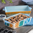 thumbnail image 3 of Spice by Tia Mowry - Savory Saffron Blue 2PC Stoneware Bakeware Set, 3 of 8