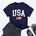 thumbnail image 5 of MESSIYO Shirts for Women Graphic Tees for Women oversized summer tops for women cute graphic tees for women women blouses USA Flag Tee Shirt For Short Sleeve American Proud T Shirt Tops Navy 2XL, 5 of 5