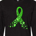 thumbnail image 4 of Inktastic Mental Health Awareness Ribbon with Green Hearts Long Sleeve T-Shirt, 4 of 5