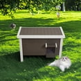 thumbnail image 3 of Psilvam Oversized Outdoor Cat House Weatherproof, Poly Lumber Cat Houses for Outdoor Cats Insulated, Feral Cat Shelter with Escape Door and Openable Roof 20.3" D x 34.7" W x 26.1" H (Grey&White), 3 of 13