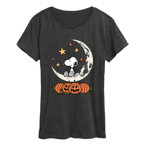 Peanuts - Snoopy Halloween Moon - Women's Short Sleeve Graphic T-Shirt