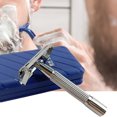 thumbnail image 1 of 1 Set Blade Razor with Cleaning Brush Double-sided Sharp Vintage Boxed Manual Beauty Tool Stainless Steel Men Razor Exfoliating Handle for Travel, 1 of 8