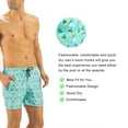 thumbnail image 3 of Solid Colored & Printed Quick Dry Summer Swim Trunks for Men, Swimwear, Bathing Suits, Swim Shorts with Various Colors & Designs, Aqua Birds, X-Large, 3 of 10