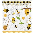 thumbnail image 3 of Ambesonne Flower Shower Curtain, Bees Daisies Chamomile, 69"Wx84"L, Yellow White and Black, 3 of 3