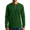 thumbnail image 4 of Resicozy Men's Henley Shirts Long Sleeve Fashion Lightweight Button Plain T-Shirt Casual Basic Tee Tops Dark Green XL, 4 of 4