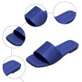 thumbnail image 3 of Rokment Women's Slippers Sandals Trendy Casual Solid Color Leather Square Open Toe Wide Width Slip on Dress Flat Comfortable Walking Slides Shoes Outdoor Summer Blue Size 9, 3 of 6