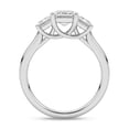 thumbnail image 3 of Blue Jewel 2.02 Ct Emerald Cut Engagement Ring with Side Diamonds - 14K White Gold Plated 3 Stone Wedding Ring for Women - Solitaire Diamond Proposal Ring - Lab-Created Simulated Gemstone, 3 of 3