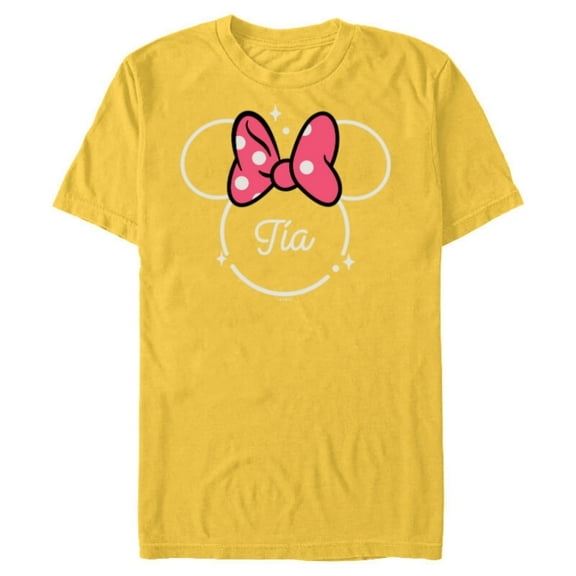 Disney Minnie Mouse Tía Aunt Head Icon Magic Día de la Madre - Short Sleeve Blended T-Shirt for Adults - Customized-Yellow