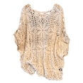 thumbnail image 1 of Suéter boho de crochet talla grande beige 1XL de MakeMeChic, 1 of 7
