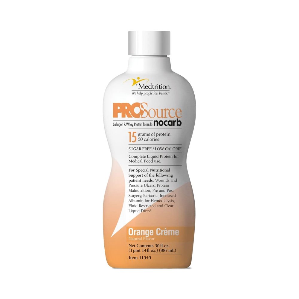 ProSource NoCarb Protein Supplement Orange Creme 32 oz Bottle 4 Ct