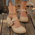 thumbnail image 6 of Willtoo Women's Platform Mary Jane Pumps with Bow, Closed Toe Chunky Heels Dressy Shoes Casual Daily Cute Heels, 6 of 7