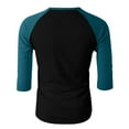 thumbnail image 6 of LODIENY Henley Shirts for Men Regular Fit Raglan 3/4 Sleeve Jersey Baseball T-Shirts Casual Cotton Sport Athletic Crewneck Basic Tee Tops Blue#01 M, 6 of 8