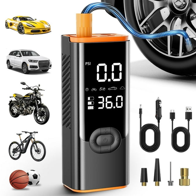 Inflador de neumáticos portátil LQHUE de 25000 mAh y 180 PSI, inalámbrico