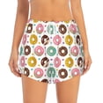thumbnail image 2 of Xecao's Colorful Donuts for a double-layer running short for women, perfect for gym, tennis, and more, featuring a convenient pocket., 2 of 9