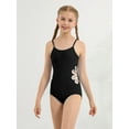 thumbnail image 4 of 7-14T Girls Summer One Piece Swimsuits Adjustable Spaghetti Strap Swimwear Floral Hollow-out Bathing Suit, Size 7-14 Years, 4 of 9