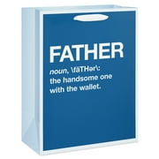 American Greetings 12.75" Large Blue Father's Day Gift Bag, Father Noun (1-Count)