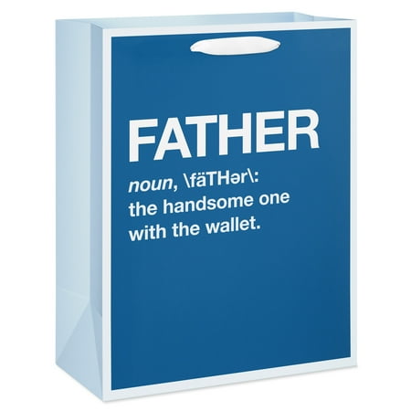 American Greetings 12.75" Large Blue Father's Day Gift Bag, Father Noun (1-Count)