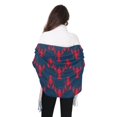 thumbnail image 4 of FORMRS Womens Scarf Winter Soft Long Big Warm Shawls Wrap Tassel Scarves, Blue Lobster Pattern, 4 of 9