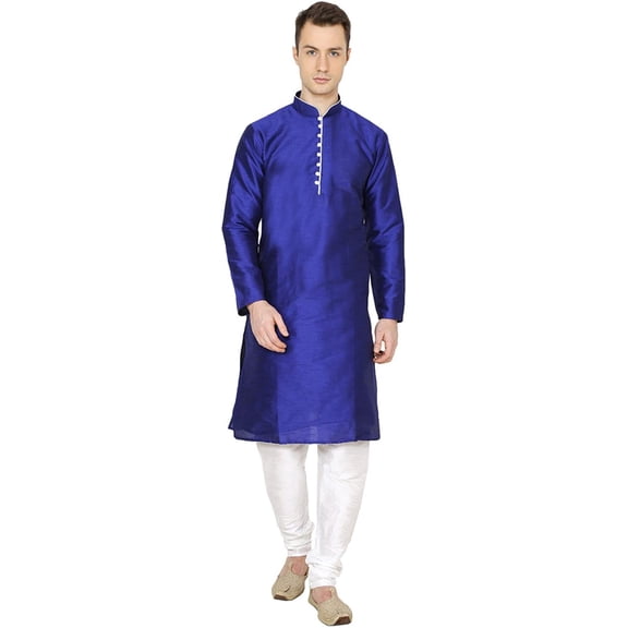 Royal Kurta Mens Silk Blend Kurta Pyjama Set (44, Royal Blue -Loop)