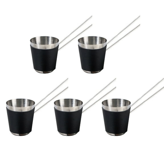 Tizuqe Elegant Set of 5 Shot Glasses with Chain 30ml Capacity Cup for Enjoy Drinks
