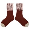thumbnail image 3 of Xijirk Fringe Lace Crew Socks Color Block Cotton Ankle Socks Size:5-8 Years, 3 of 5