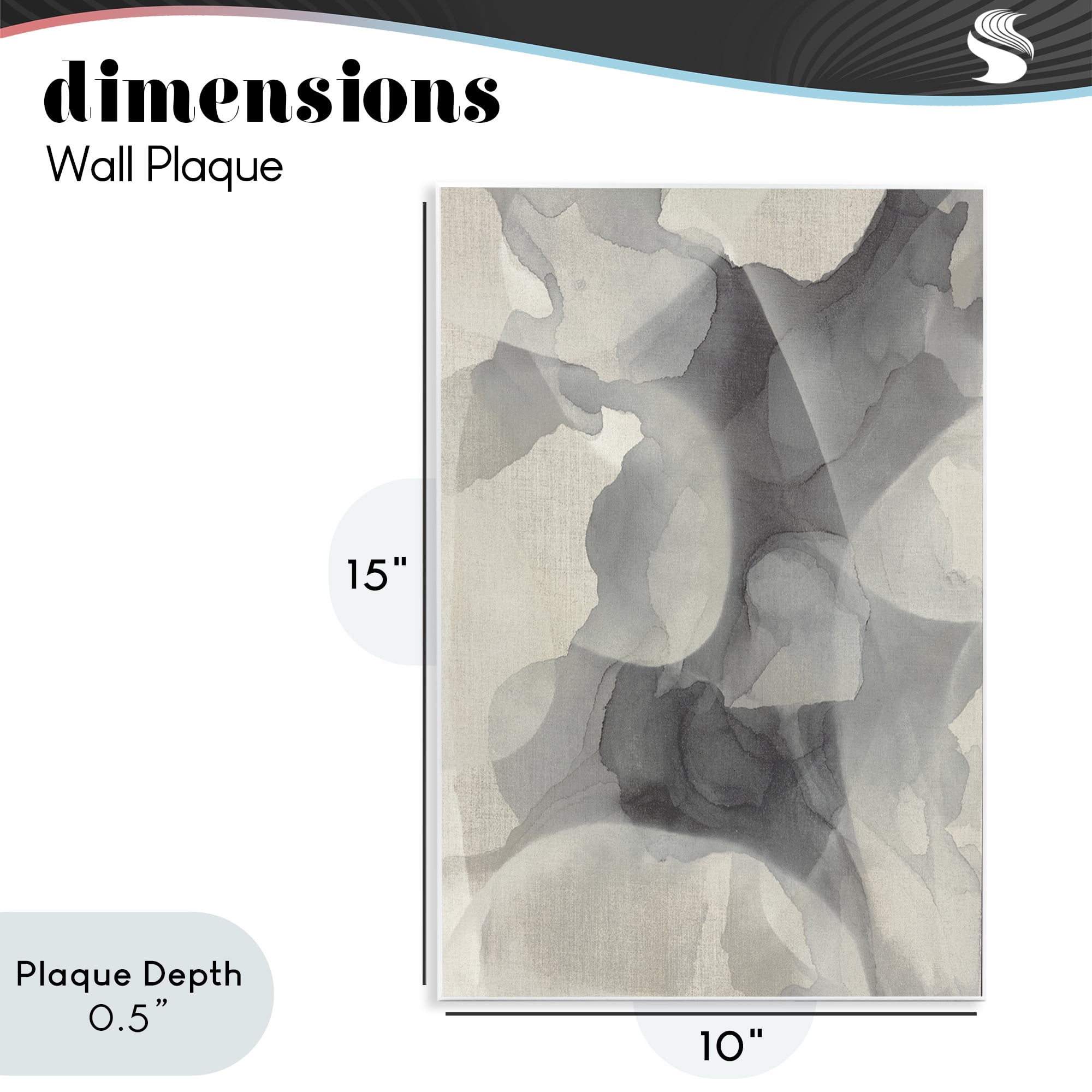 Stupell Industries Mottled Monochrome Abstract Wall Plaque Art, design by Kippi Leonard