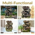 thumbnail image 3 of Sunnydaze Indoor Decorative Calming 5-Step Rock Falls Waterfall Tabletop Water Fountain with LED Lights - 14", 3 of 10