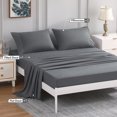 thumbnail image 5 of JOHNPEY 4 Pieces Bed Sheets Set for Full Size Bed with Fitted Sheet, Flat Sheet, 2 Pillow Cases,Dark Gray, 5 of 7