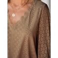 thumbnail image 5 of Cupshe Women's Top Long Puff Sleeve V-Neck Lace Trims Cloth, 5 of 5