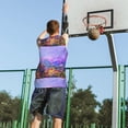 thumbnail image 5 of Sikiie Colorful Purple Cosmos Flower Basketball Jersey Reversible Men's Mesh Athletic Sports Shirts Training Practice S-4XLLarge, 5 of 6