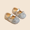 thumbnail image 6 of Kids Girl Silver Glitter Flats Sparkly Princess Dress Shoes Flower Girl Wedding Party Bow PU Kids Shoes Sizes 4-10,Size 4.5, 6 of 6